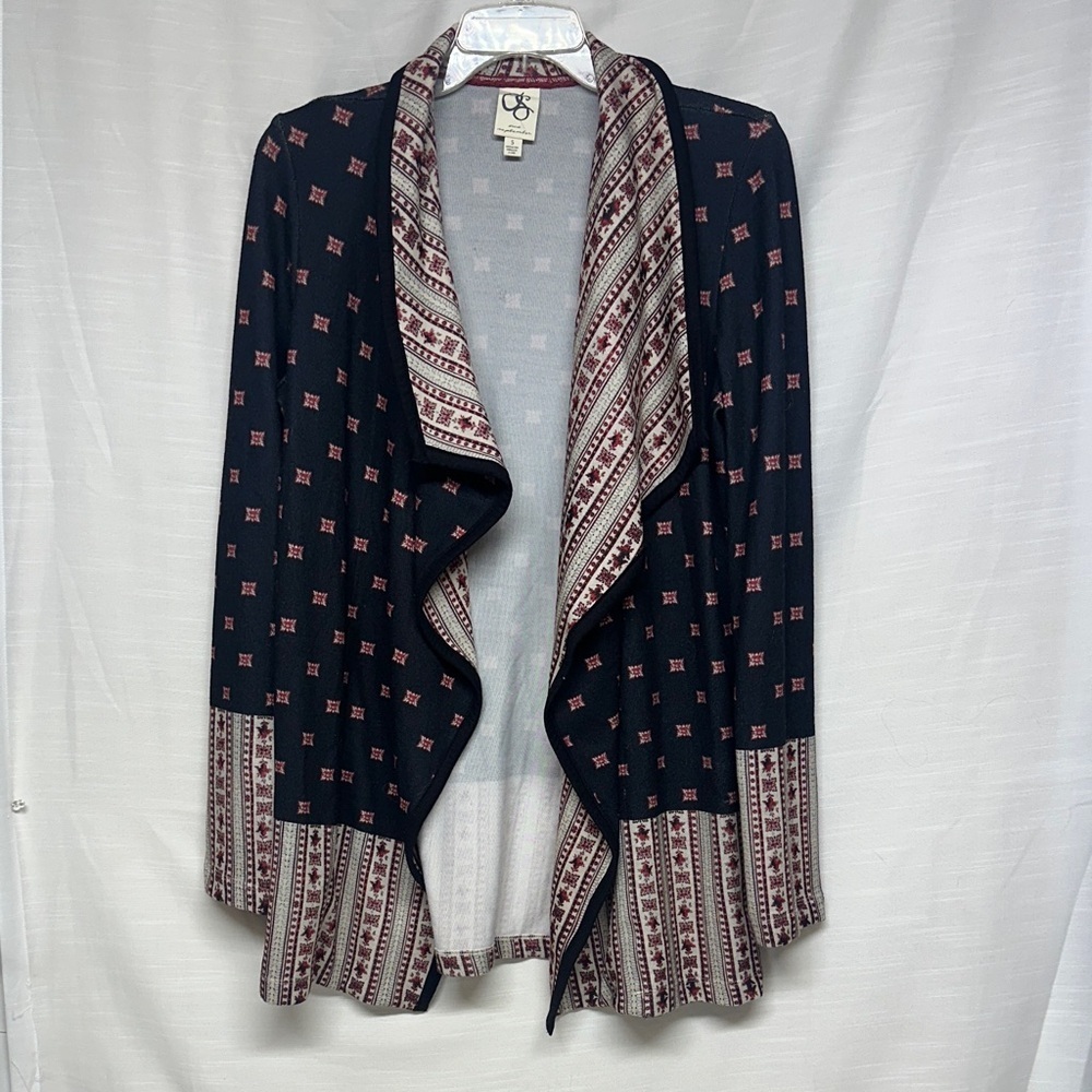 Aeropostale Blue and Red Geometric Boho Cardigan Oversized